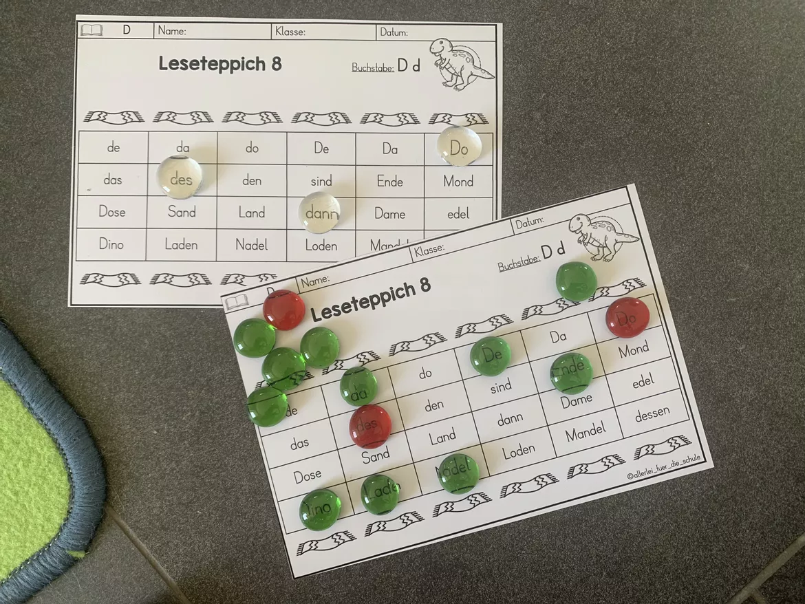 Bild in der Beschreibung des Unterrichtsmaterials Leseteppiche für die Grundschule (Klasse 1) – Lesen lernen mit Silben & Wörtern | Arbeitsblätter für den Anfangsunterricht von allerlei_fuer_die_schule #1