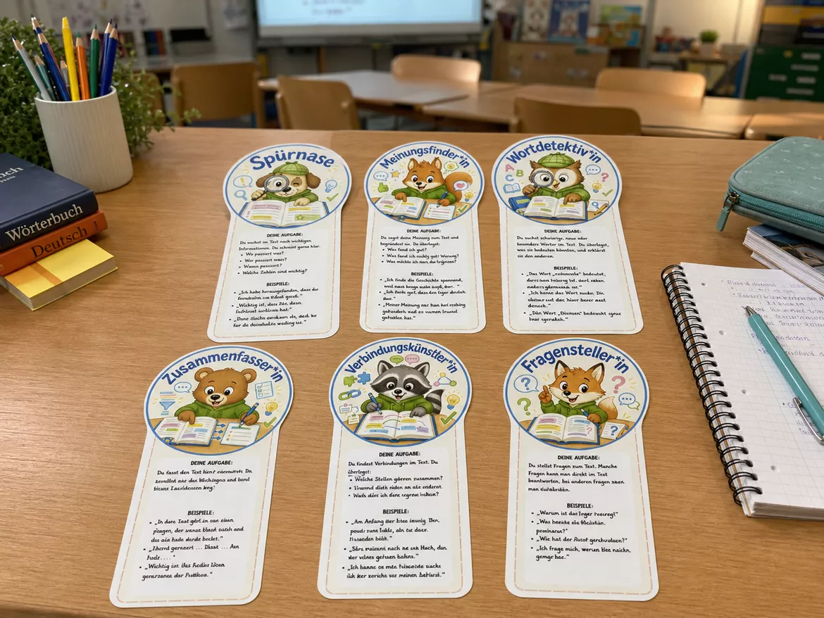 Bild in der Beschreibung des Unterrichtsmaterials Materialpaket: Leserollen - Unterrichtsreihe, UB-Stunde und Material von CarosClass #1