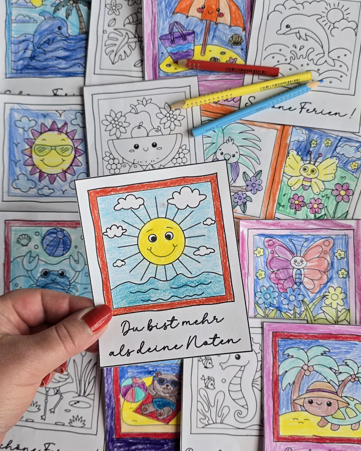 Bild in der Beschreibung des Unterrichtsmaterials Grußkärtchen zu den Sommerferien von Abenteuer Grundschule #1