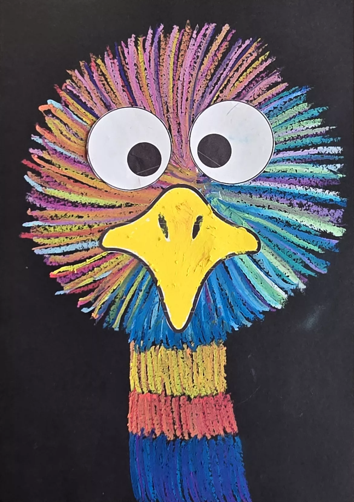 Bild in der Beschreibung des Unterrichtsmaterials Lustige Vögel mit Ölkreiden malen von Abenteuer Grundschule #1