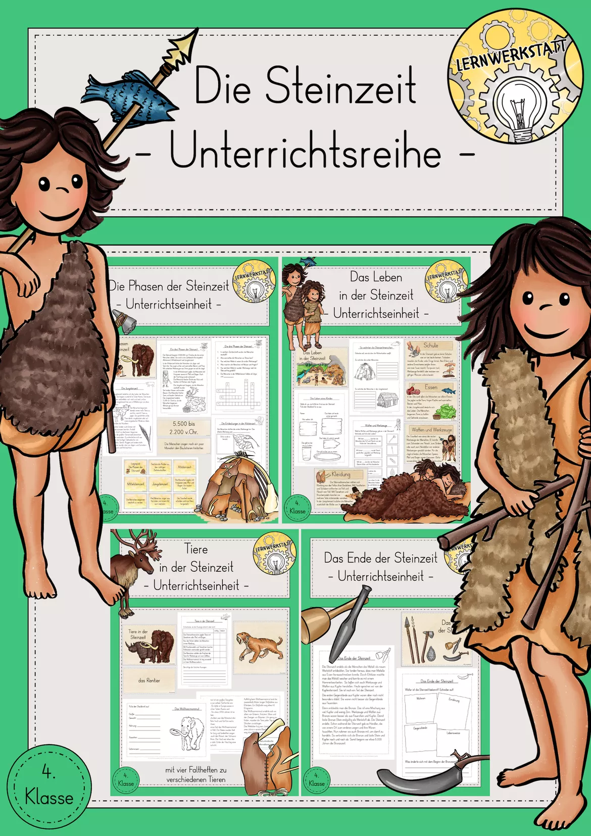 Bild in der Beschreibung des Unterrichtsmaterials Steinzeit Arbeitsblatt kostenlos von Lernwerkstatt - Unterrichtsmaterial für Sachunterricht, Mathe, Deutsch, Kunst und Religion #1