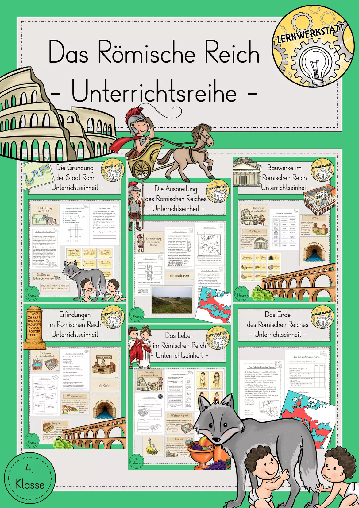 Bild in der Beschreibung des Unterrichtsmaterials Römer Arbeitsblatt kostenlos von Lernwerkstatt - Unterrichtsmaterial für Sachunterricht, Mathe, Deutsch, Kunst und Religion #1