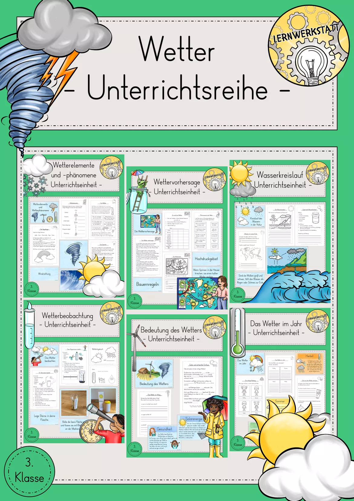 Bild in der Beschreibung des Unterrichtsmaterials Wetter Arbeitsblatt kostenlos von Lernwerkstatt - Unterrichtsmaterial für Sachunterricht, Mathe, Deutsch, Kunst und Religion #1