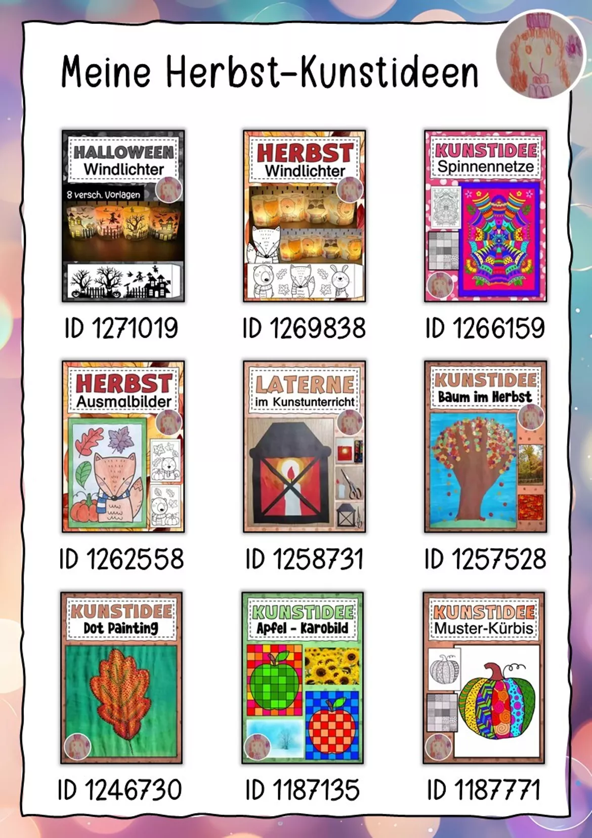 Bild in der Beschreibung des Unterrichtsmaterials Kunstidee zu Halloween: Spinnennetze im Popart - Stil von Abenteuer Grundschule #1
