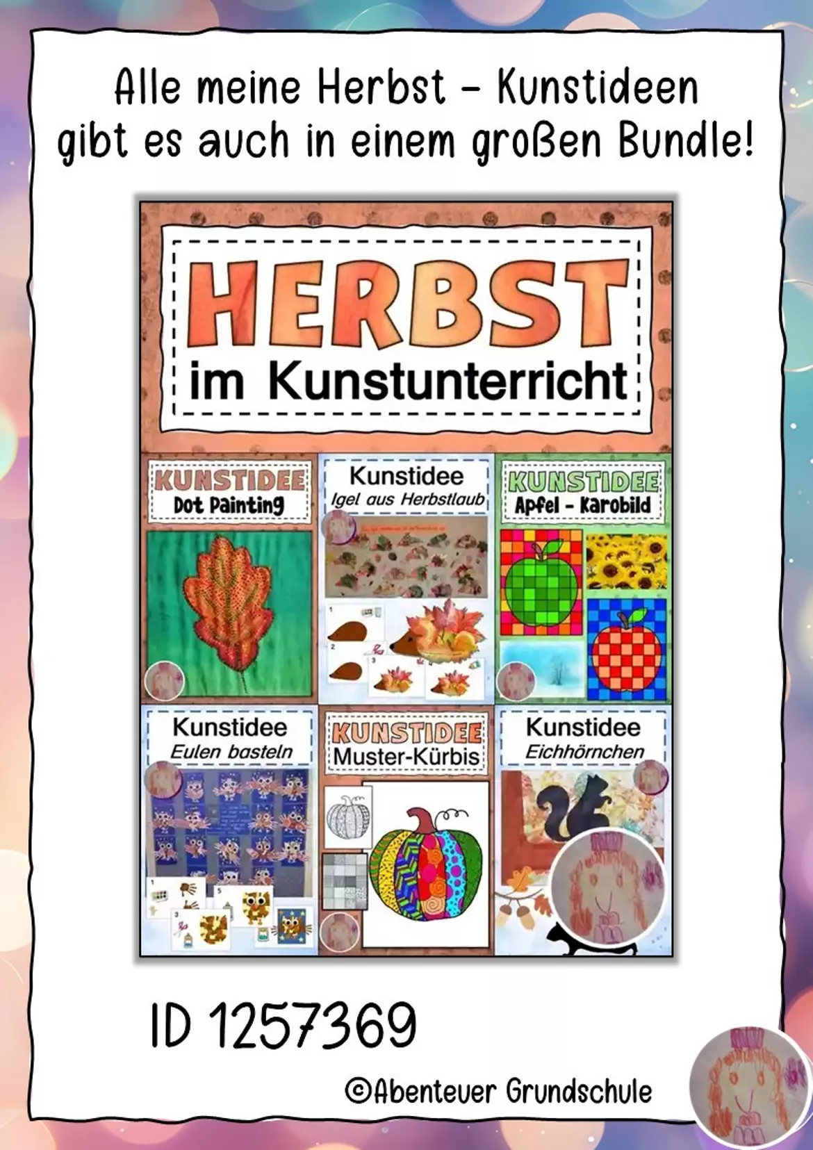 Bild in der Beschreibung des Unterrichtsmaterials Kunstidee zu Halloween: Spinnennetze im Popart - Stil von Abenteuer Grundschule #2