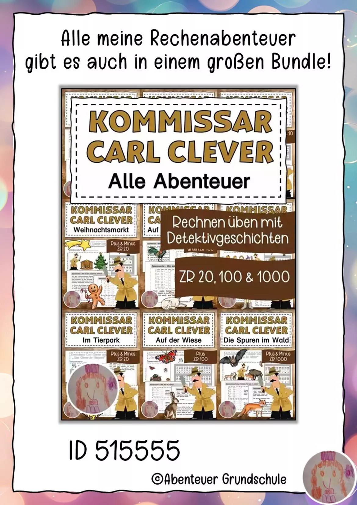 Bild in der Beschreibung des Unterrichtsmaterials Einmaleins mit Zehnerzahlen Kommissar Carl Clever von Abenteuer Grundschule #2