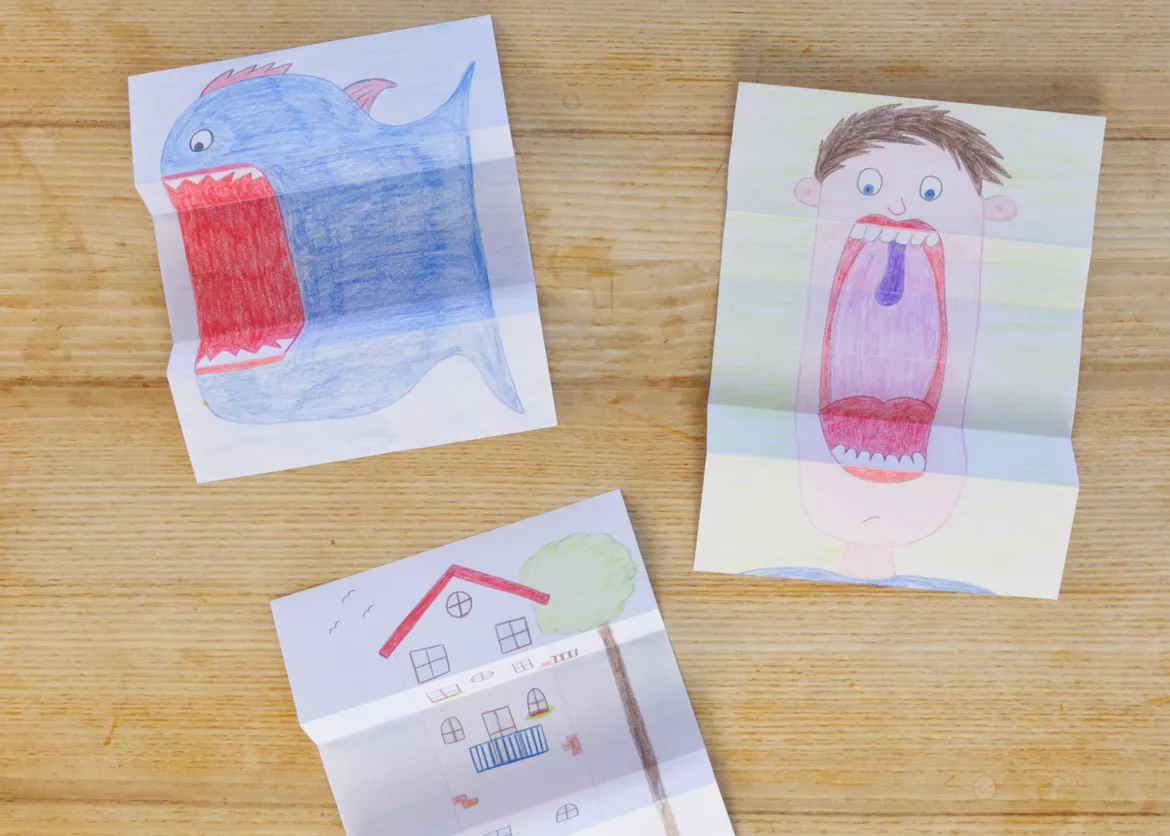 Bild in der Beschreibung des Unterrichtsmaterials Kunst Grundschule, Faltbilder malen von Pinselpauker #2