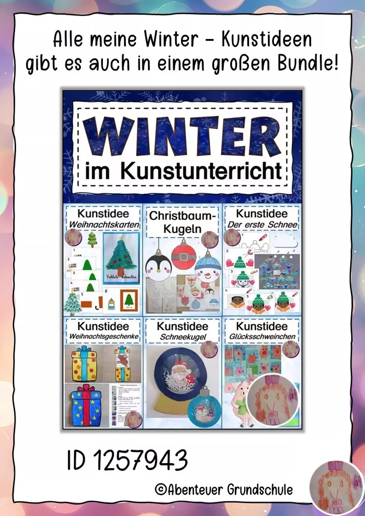 Bild in der Beschreibung des Unterrichtsmaterials Kunstidee Weihnachten von Abenteuer Grundschule #2