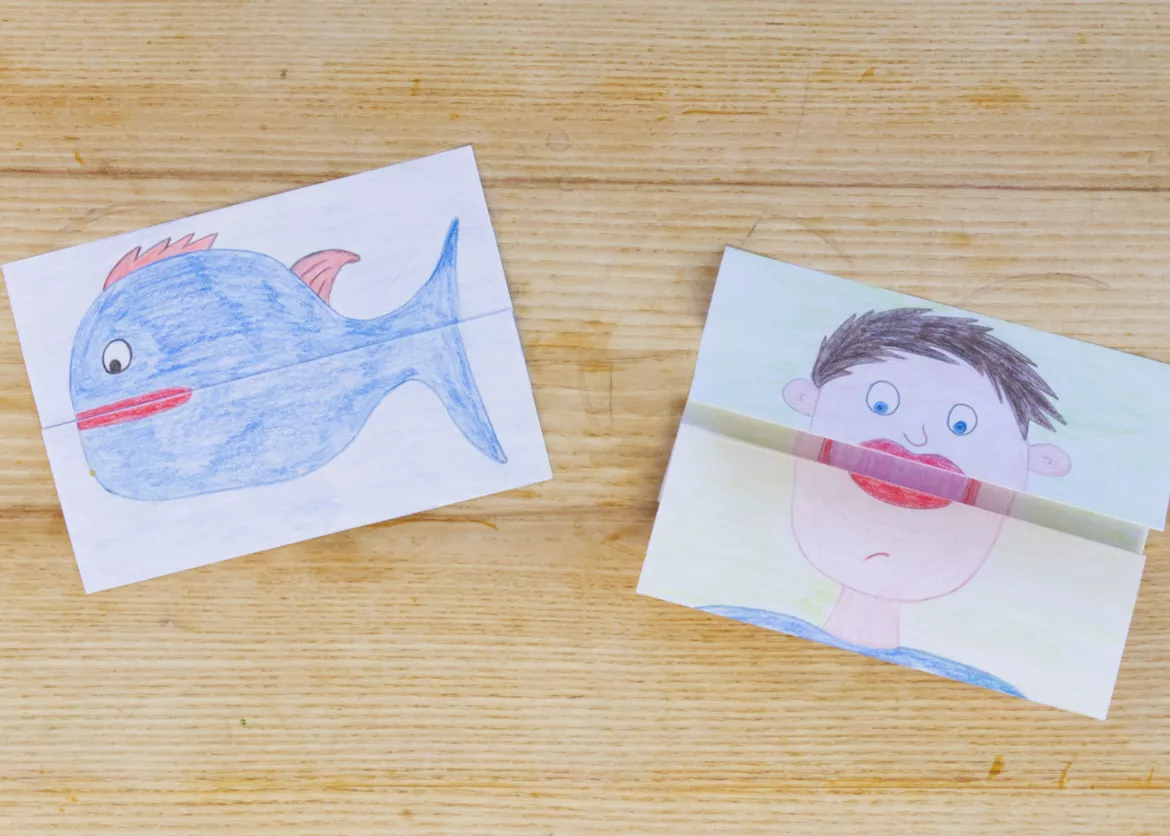 Bild in der Beschreibung des Unterrichtsmaterials Kunst Grundschule, Faltbilder malen von Pinselpauker #1
