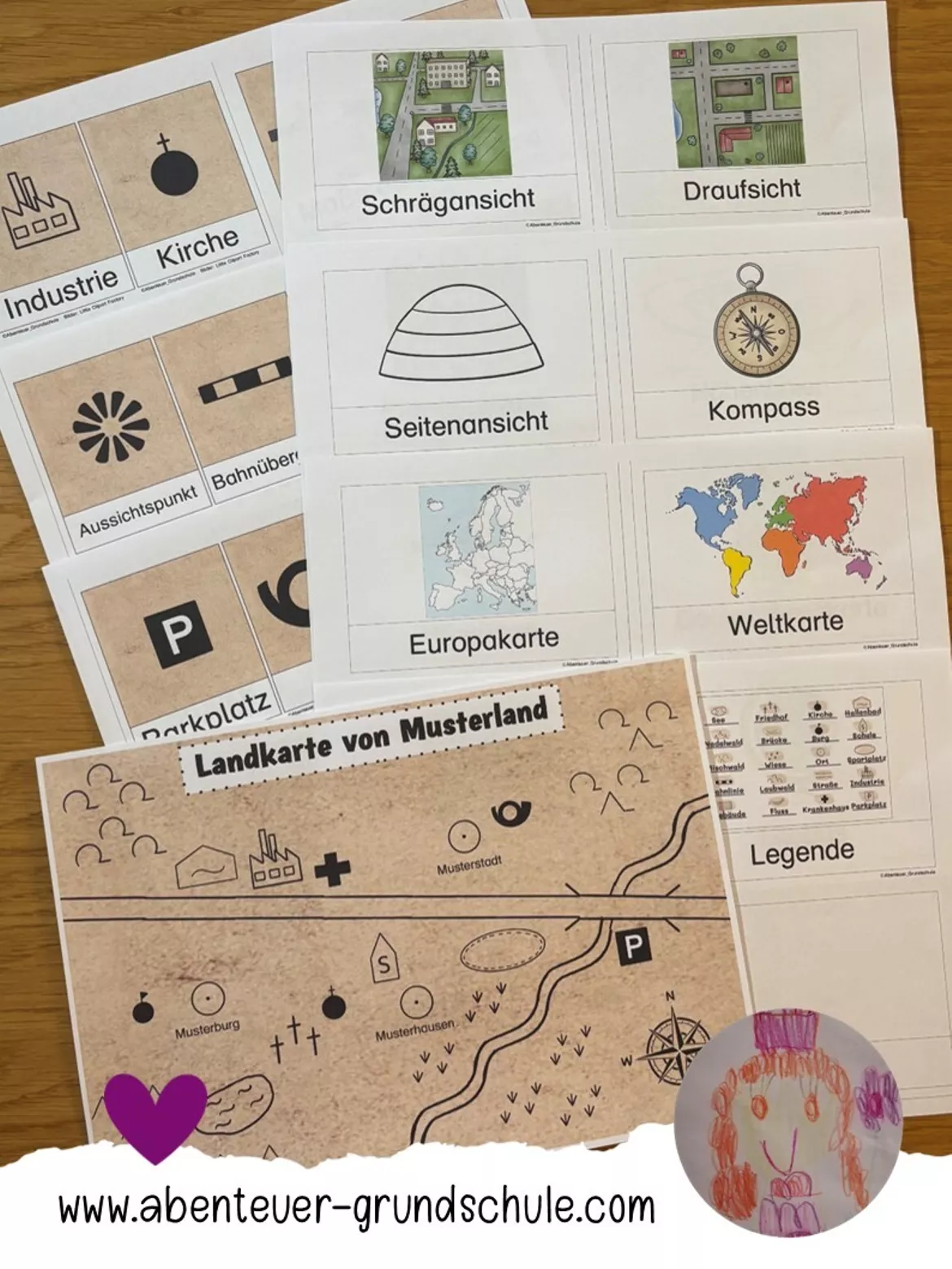 Bild in der Beschreibung des Unterrichtsmaterials Kartenkunde Stadtpläne Landkarten von Abenteuer Grundschule #3