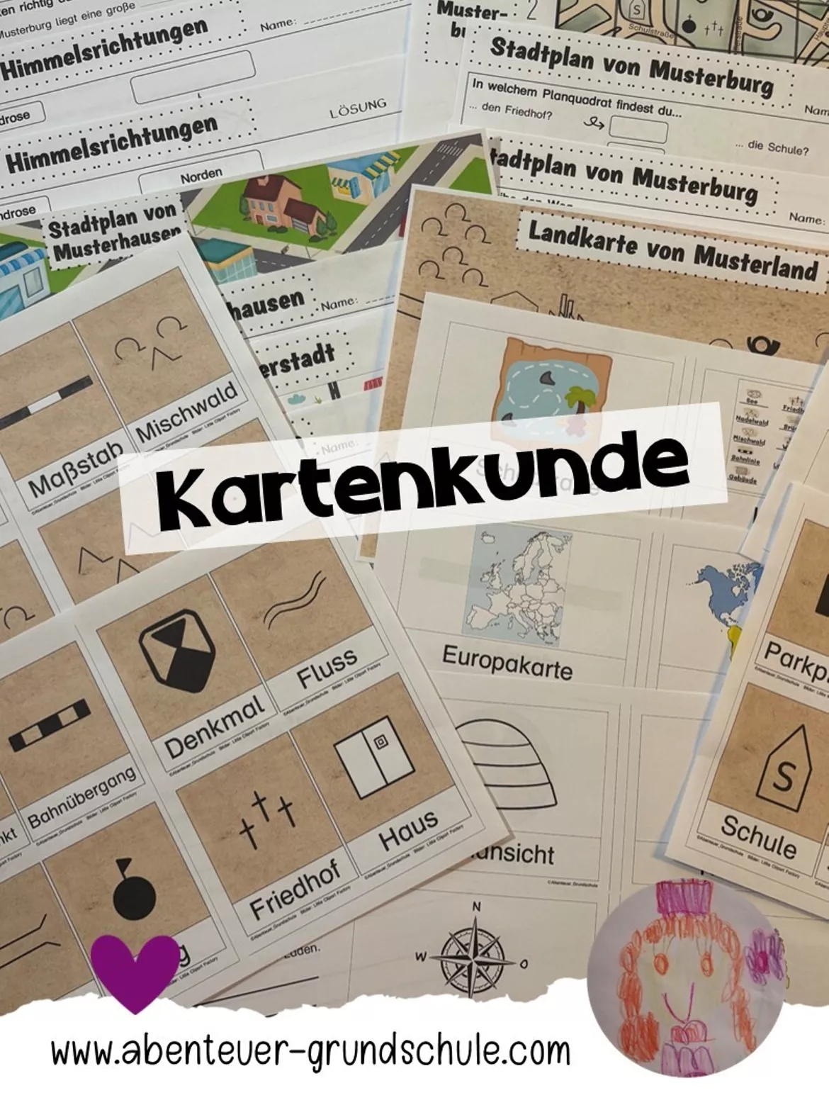 Bild in der Beschreibung des Unterrichtsmaterials Kartenkunde Stadtpläne Landkarten von Abenteuer Grundschule #1