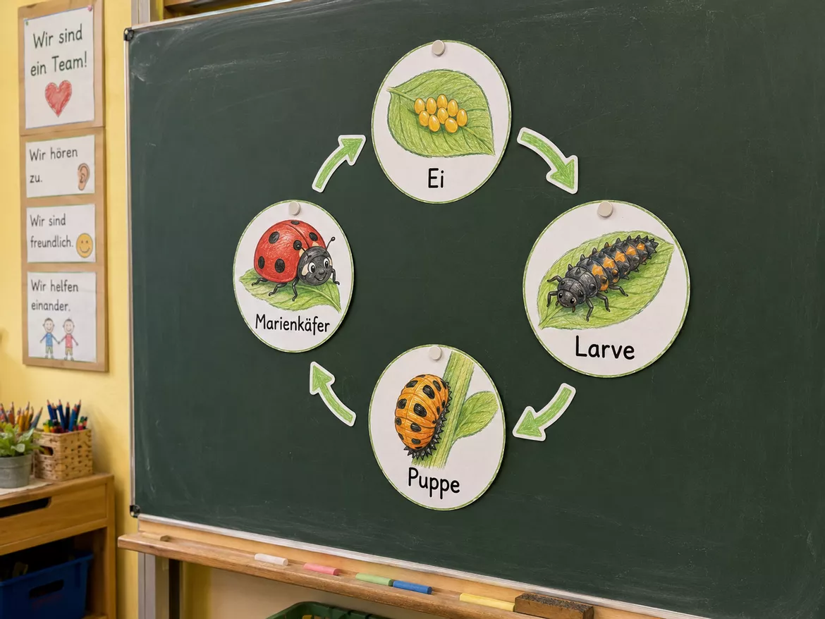 Bild in der Beschreibung des Unterrichtsmaterials Visualisierung Marienkäfer - Verwandlungszyklus mit Bewegungen für die Tafel von CarosClass #1