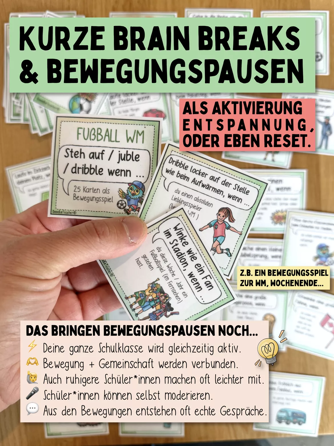 Bild in der Beschreibung des Unterrichtsmaterials Fußball WM 2026 - „Steh auf, wenn …“ / Bewegungsspiel & aktive Pause von Doodleteacher #1