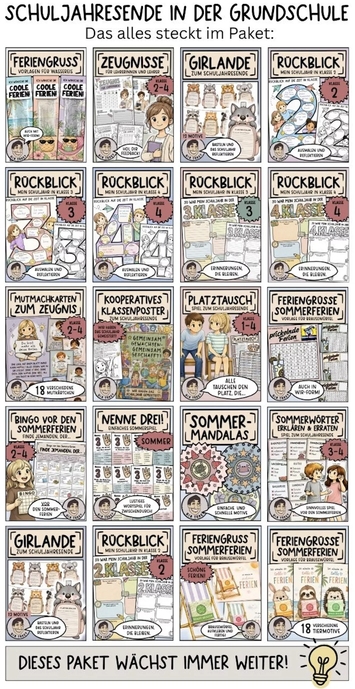 Bild in der Beschreibung des Unterrichtsmaterials Schuljahresende Klasse 3 von Sir Tobey - Ethik mit Klasse und alles zum Schulstart #1