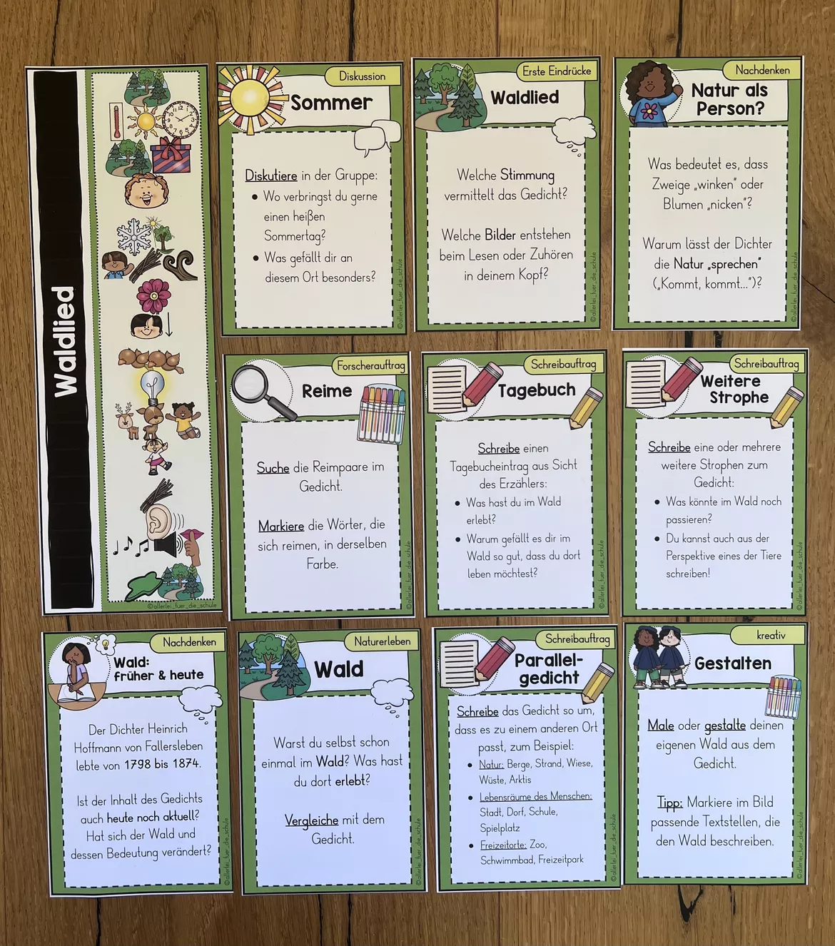 Bild in der Beschreibung des Unterrichtsmaterials Sommergedicht "Waldlied" – Gedichterarbeitung für den Deutschunterricht | Grundschule von allerlei_fuer_die_schule #3