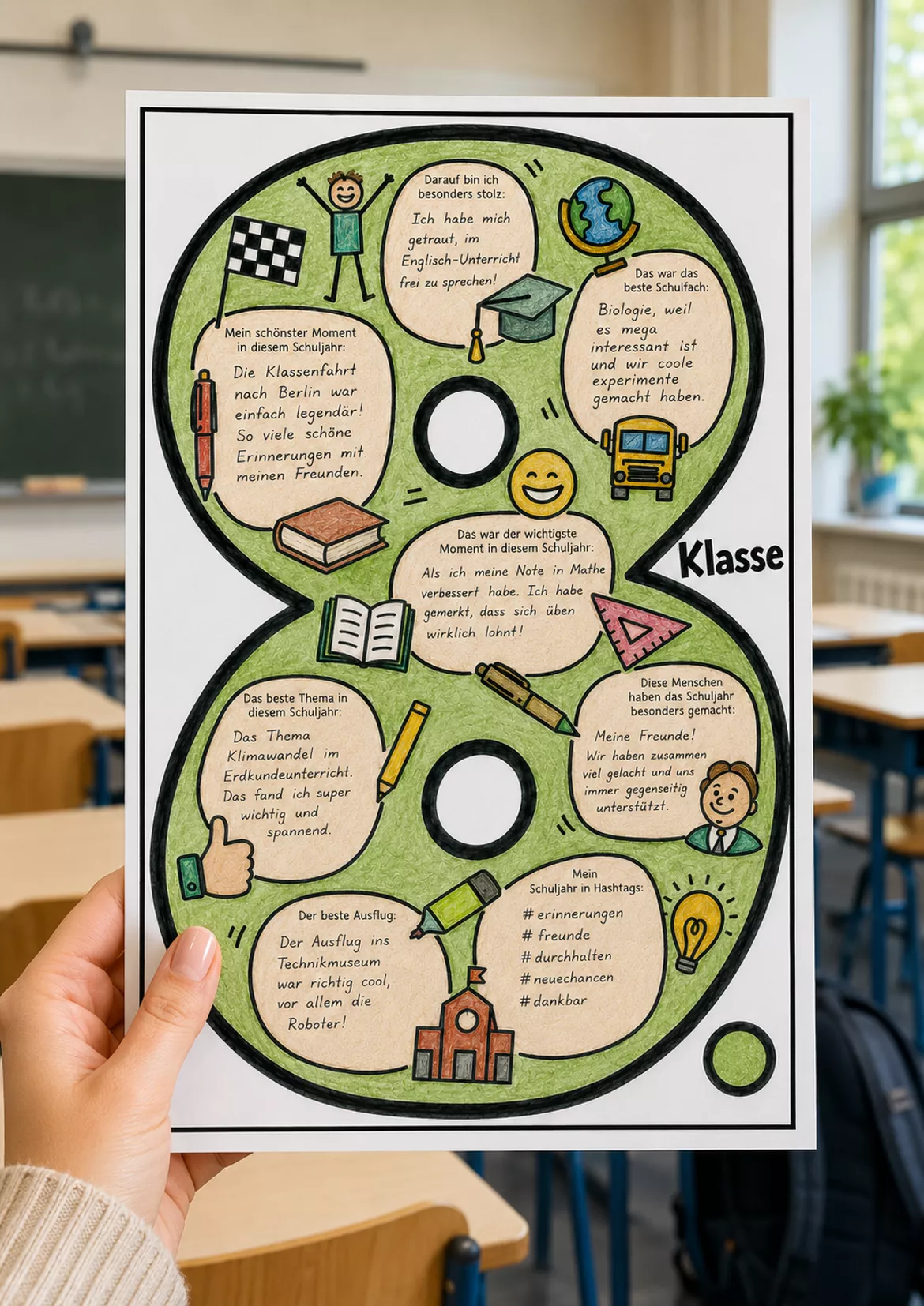 Bild in der Beschreibung des Unterrichtsmaterials Schuljahresende Rückblick Klasse 8 von Sir Tobey - Ethik mit Klasse und alles zum Schulstart #1