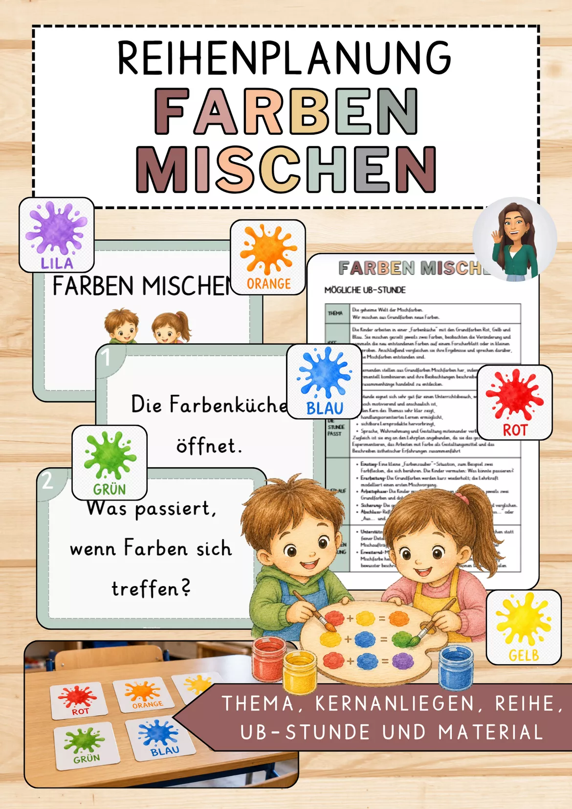 Bild in der Beschreibung des Unterrichtsmaterials Materialpaket: Farben mischen - Unterrichtsreihe, UB-Stunde und Material von CarosClass #2