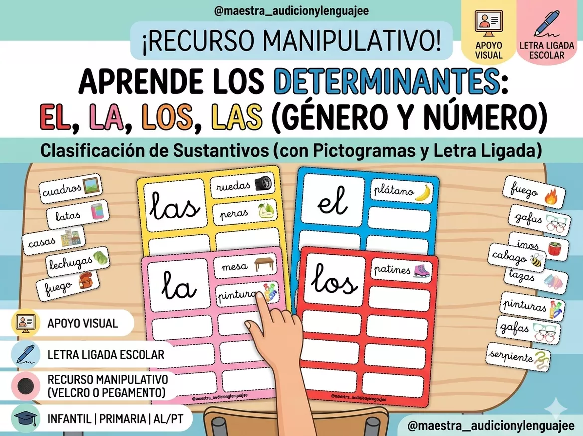 Bild in der Beschreibung des Unterrichtsmaterials Clasificación de Sustantivos según Género y Número von Flavia, maestra de AL #1
