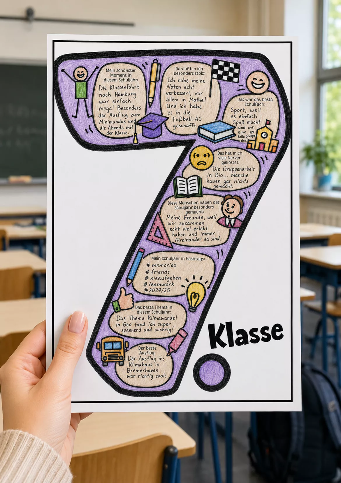 Bild in der Beschreibung des Unterrichtsmaterials Rückblick Schuljahresende Klasse 7 von Sir Tobey - Ethik mit Klasse und alles zum Schulstart #1