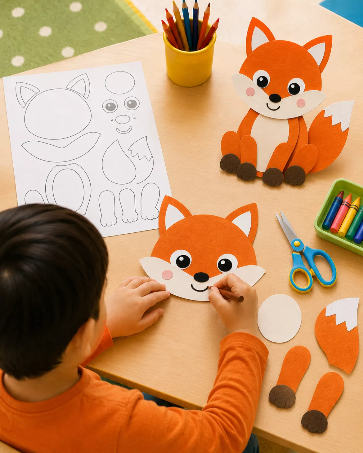 Bild in der Beschreibung des Unterrichtsmaterials Bastelvorlage Fuchs - Kunst - Grundschule & Vorschule von FrauKirsche #1