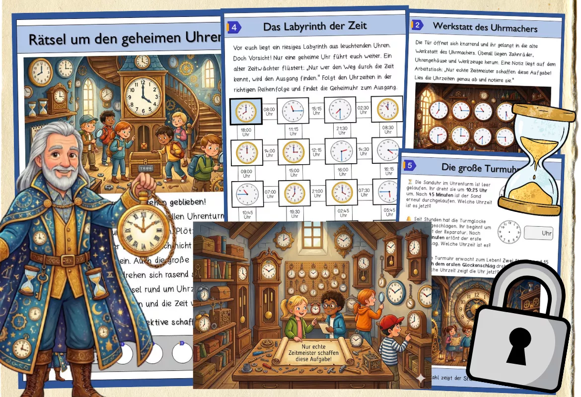 Bild in der Beschreibung des Unterrichtsmaterials Uhrzeit von Schule2go #1