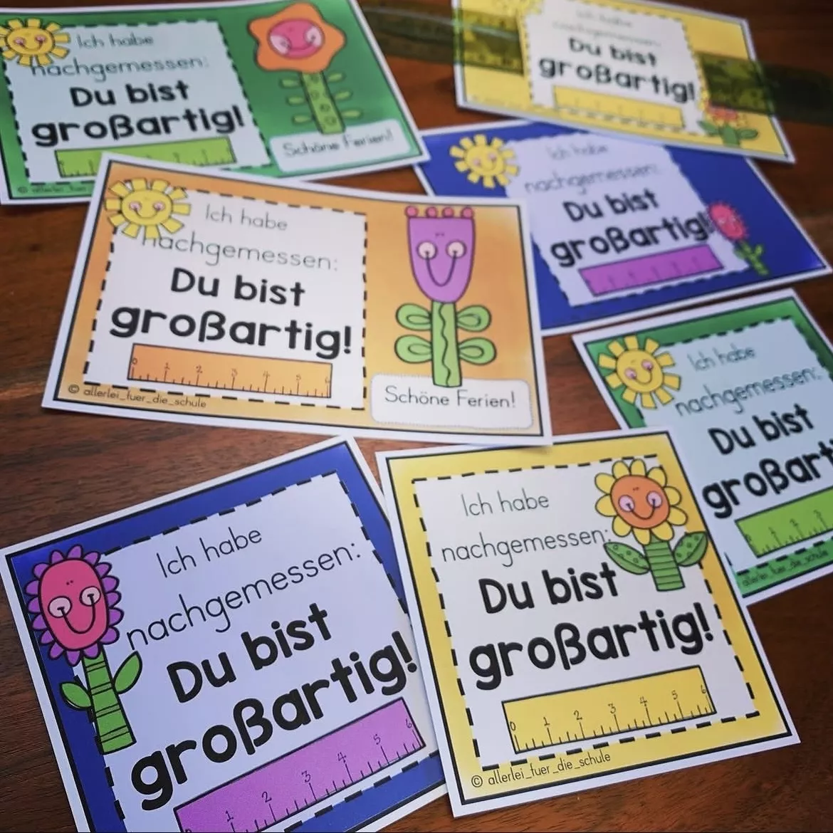 Bild in der Beschreibung des Unterrichtsmaterials Feriengruß - "Ich habe nachgemessen: Du bist großartig!" zum Zeugnis mit Lineal von allerlei_fuer_die_schule #2