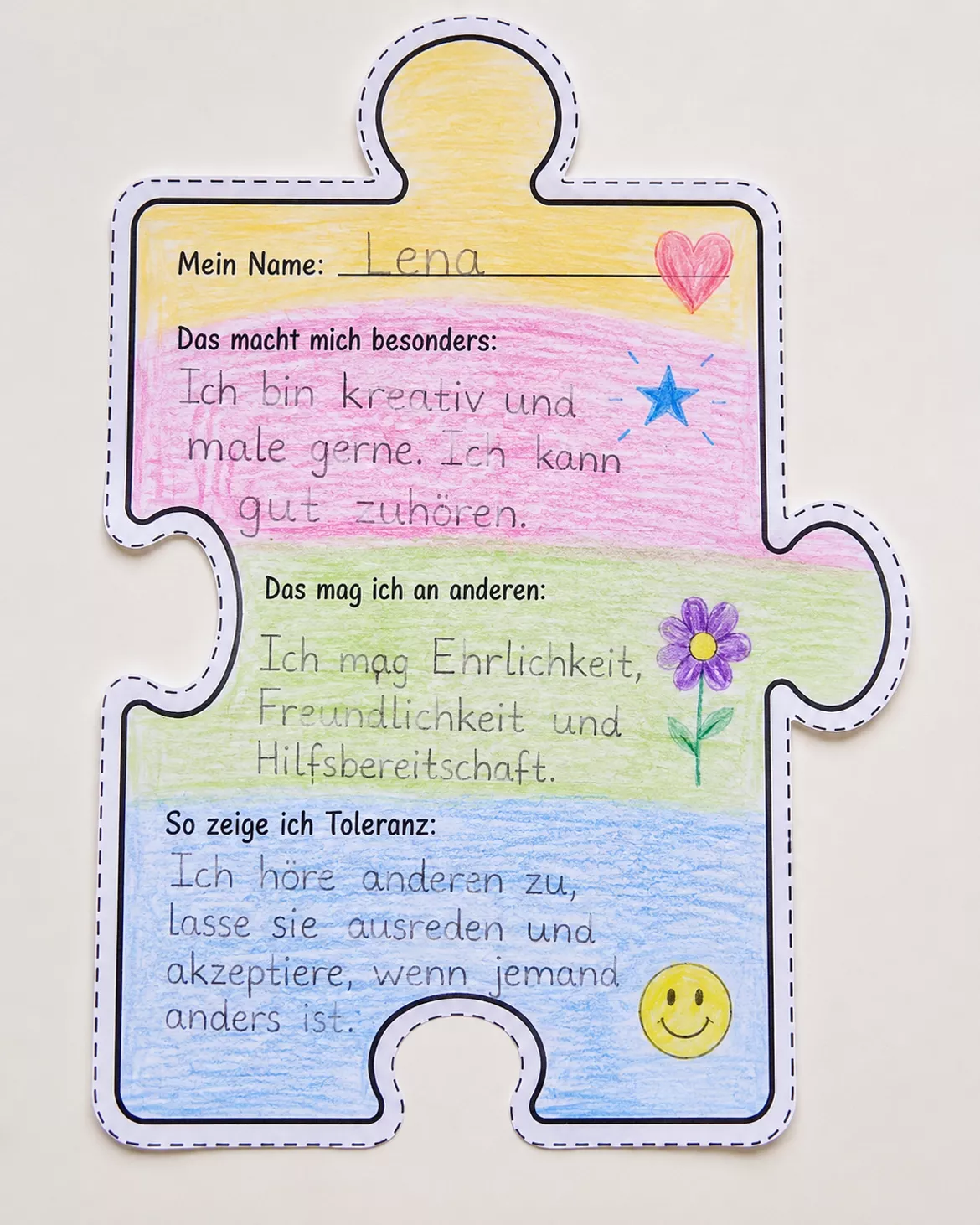 Bild in der Beschreibung des Unterrichtsmaterials Toleranz-Puzzle für die Klassengemeinschaft von FrauKirsche #1