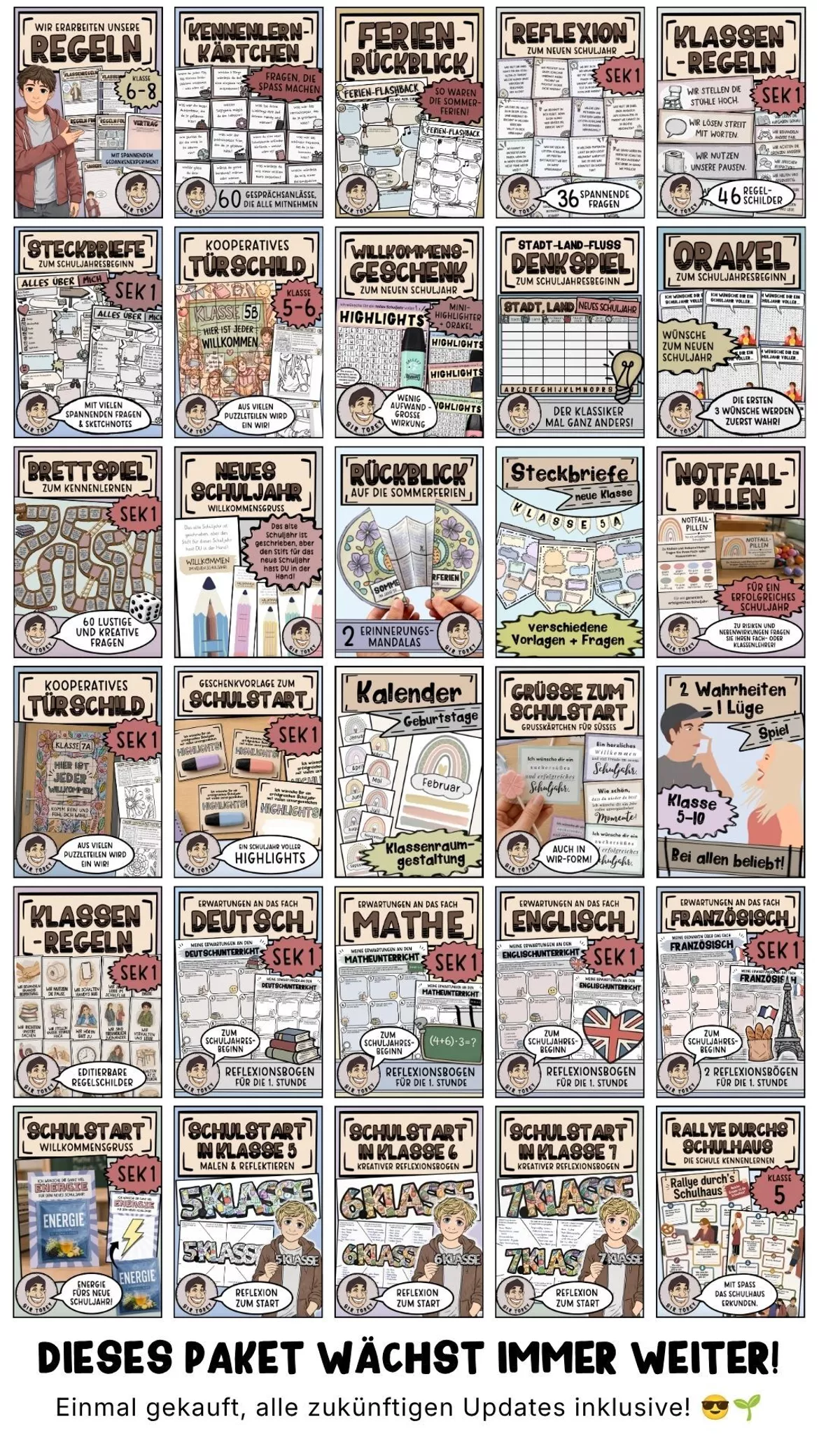 Bild in der Beschreibung des Unterrichtsmaterials Schuljahresbeginn Schulstart Neues Schuljahr Klasse 5 6 7 8 9 von Sir Tobey - Ethik mit Klasse und alles zum Schulstart #2