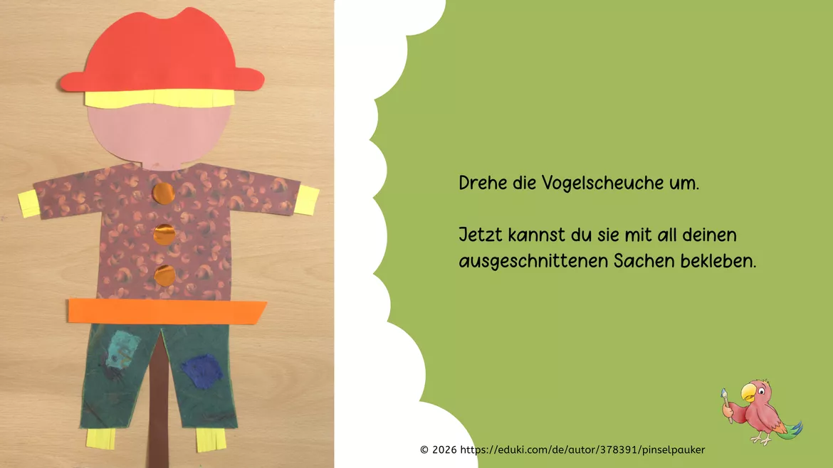 Bild in der Beschreibung des Unterrichtsmaterials Kunst Herbst, Vogelscheuche malen, Grundschule von Pinselpauker #2