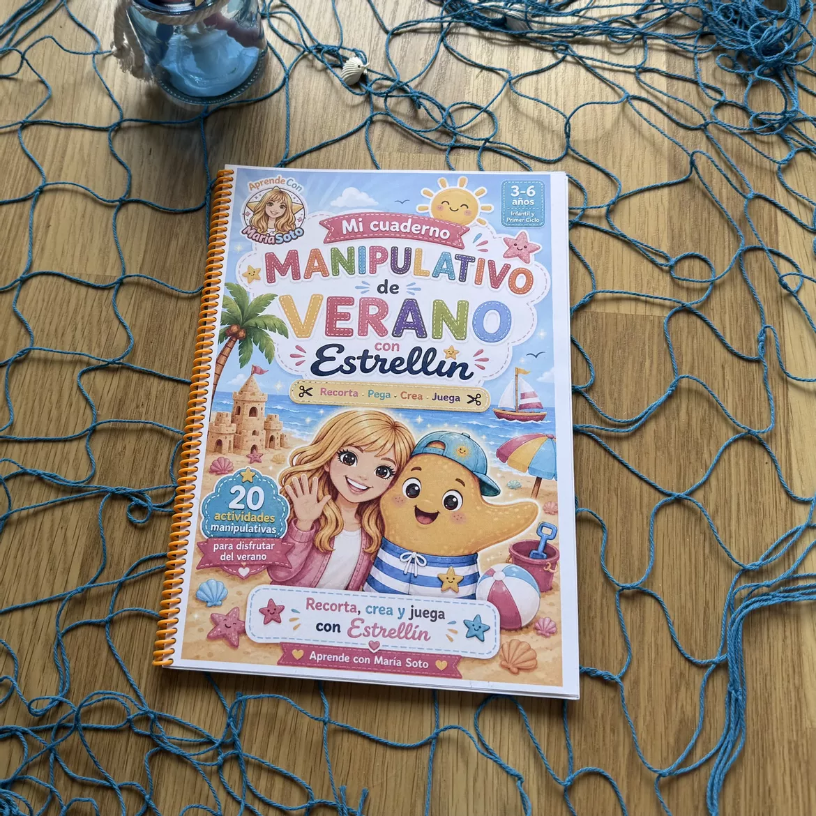 Bild in der Beschreibung des Unterrichtsmaterials Cuaderno de manualidades verano. 3-6 años. Recortar, pegar. Estrellín. von Aprende con MariaSoto #1