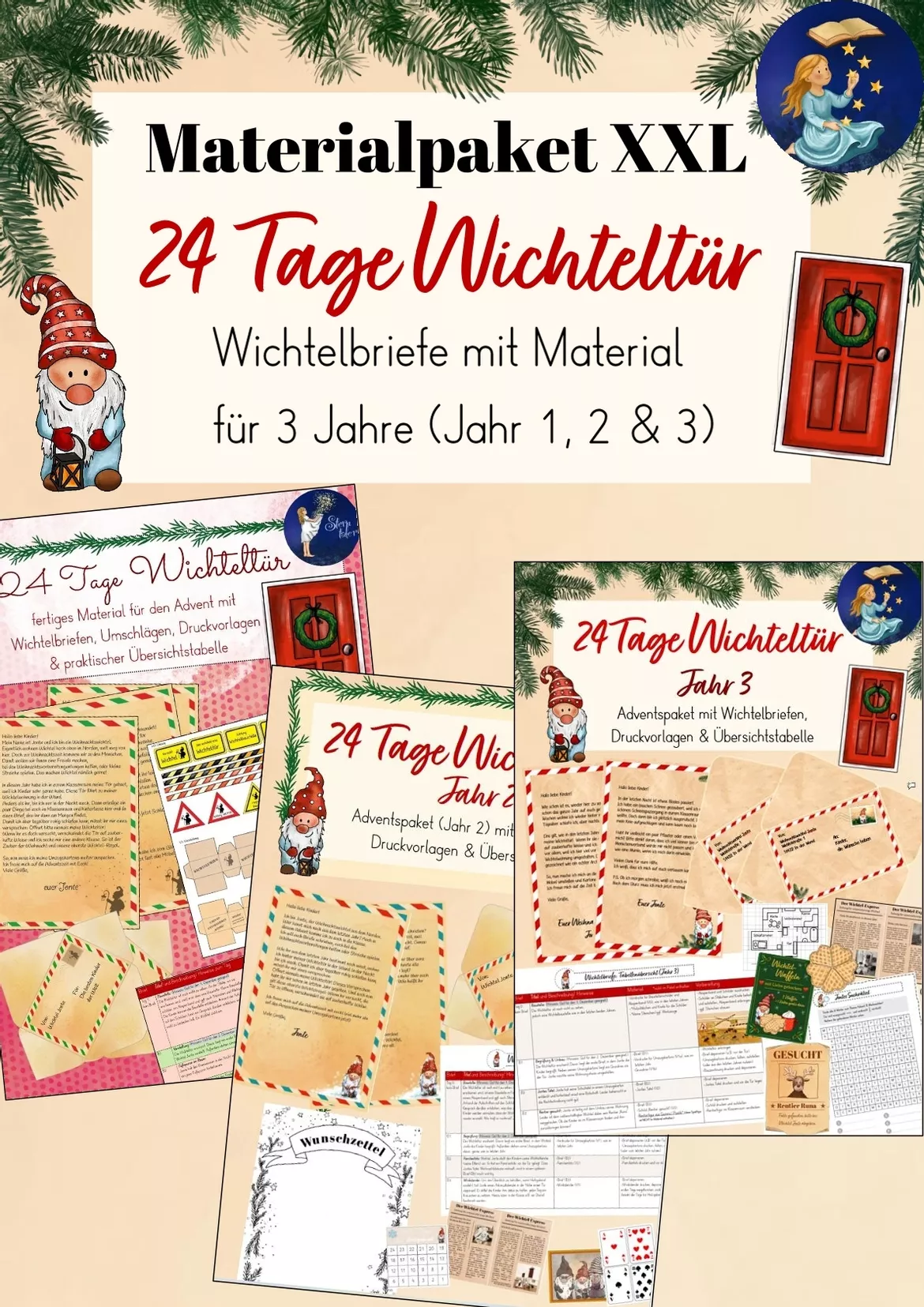 Bild in der Beschreibung des Unterrichtsmaterials 24 Tage Wichteltür/ Wichtelbriefe - Komplettpaket für den Advent von Sterntaler #3