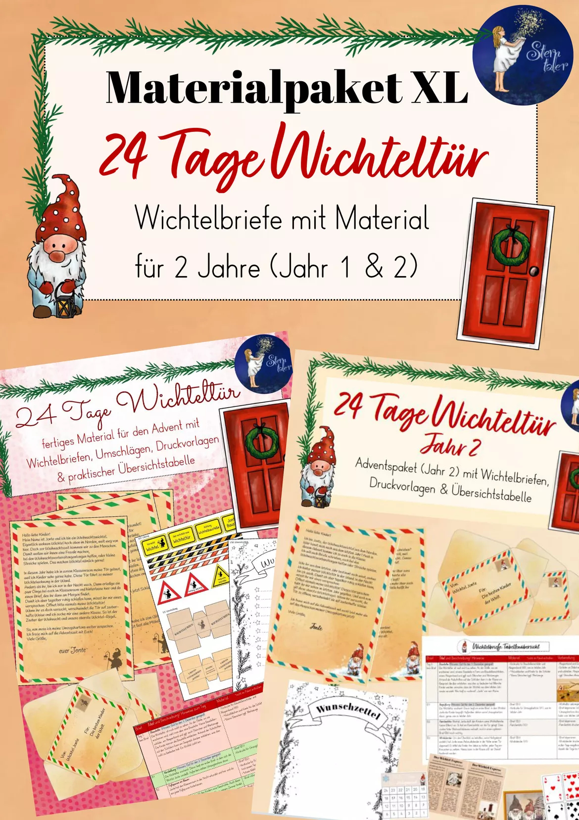 Bild in der Beschreibung des Unterrichtsmaterials 24 Tage Wichteltür/ Wichtelbriefe - Komplettpaket für den Advent von Sterntaler #2