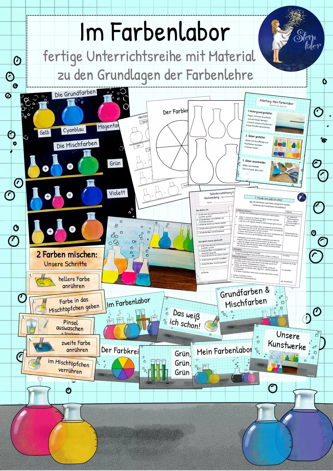Bild in der Beschreibung des Unterrichtsmaterials Farbkreis nach Itten: Tafelmaterial und Arbeitsblatt von Sterntaler #1