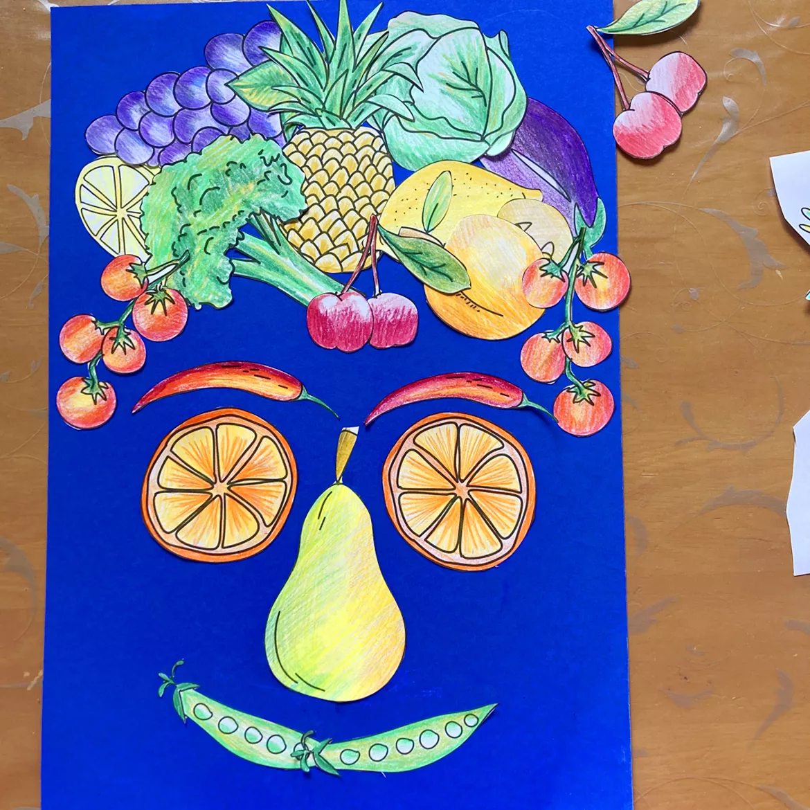 Bild in der Beschreibung des Unterrichtsmaterials Porträt aus Obst & Gemüse - Grundschule Kunst Klasse 3, 4 von Sterntaler #2