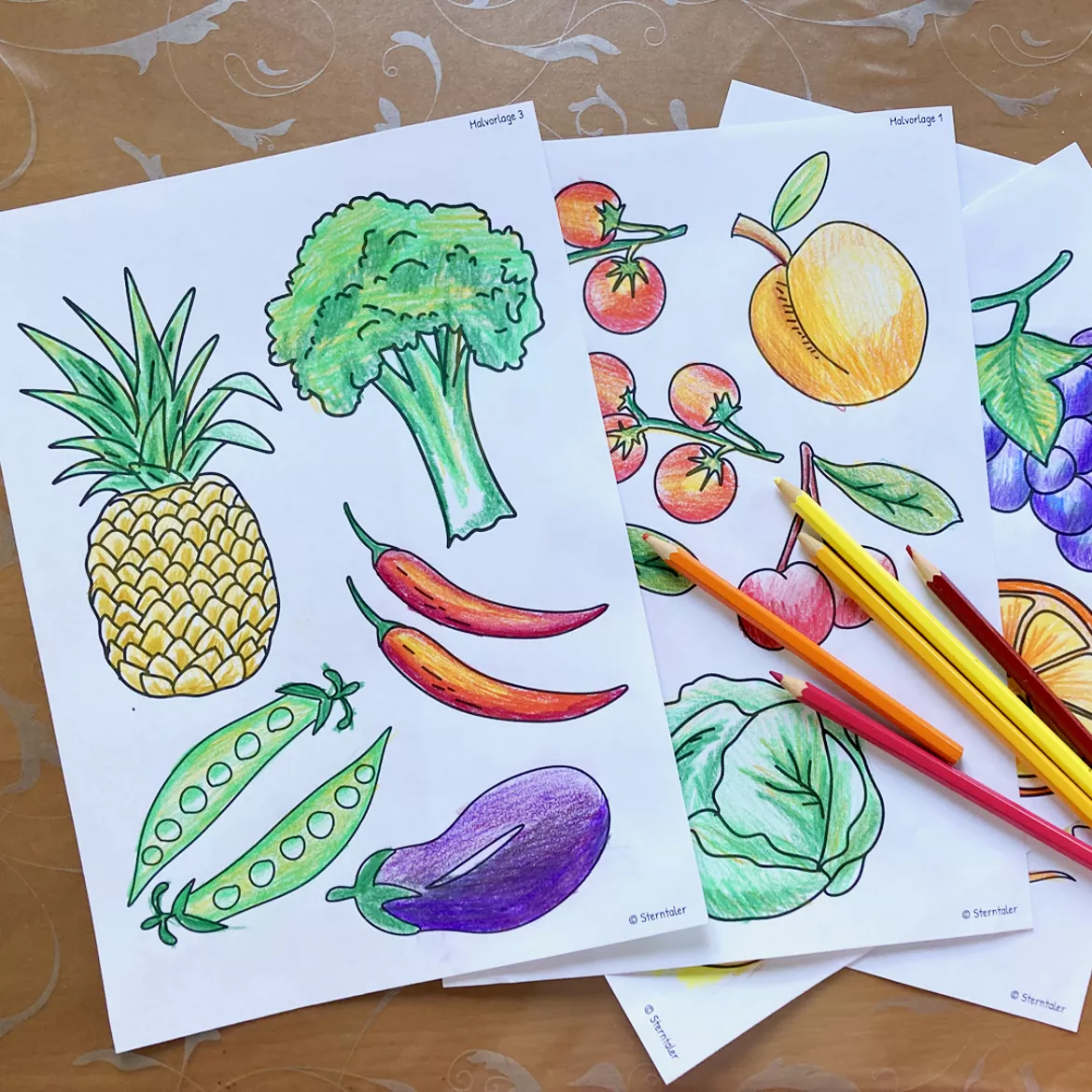 Bild in der Beschreibung des Unterrichtsmaterials Porträt aus Obst & Gemüse - Grundschule Kunst Klasse 3, 4 von Sterntaler #1