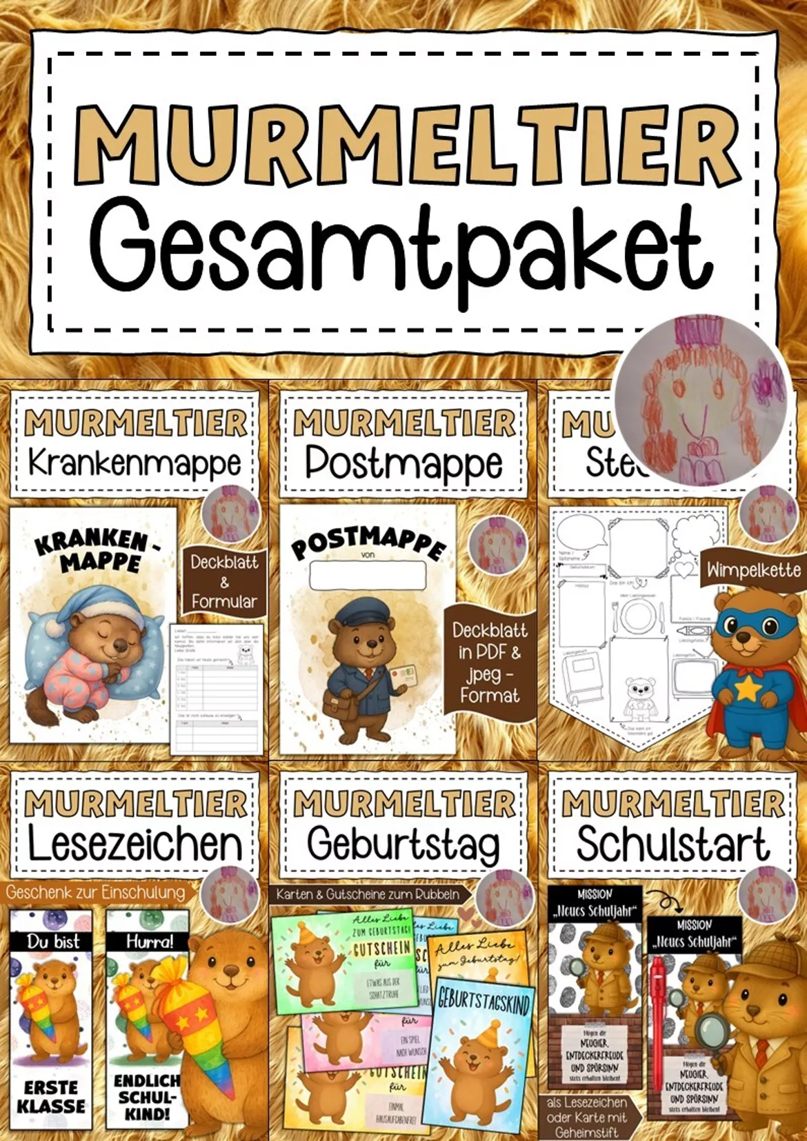 Bild in der Beschreibung des Unterrichtsmaterials Abschiedsgeschenk Murmeltierklasse Klassentier Murmeltier von Abenteuer Grundschule #1