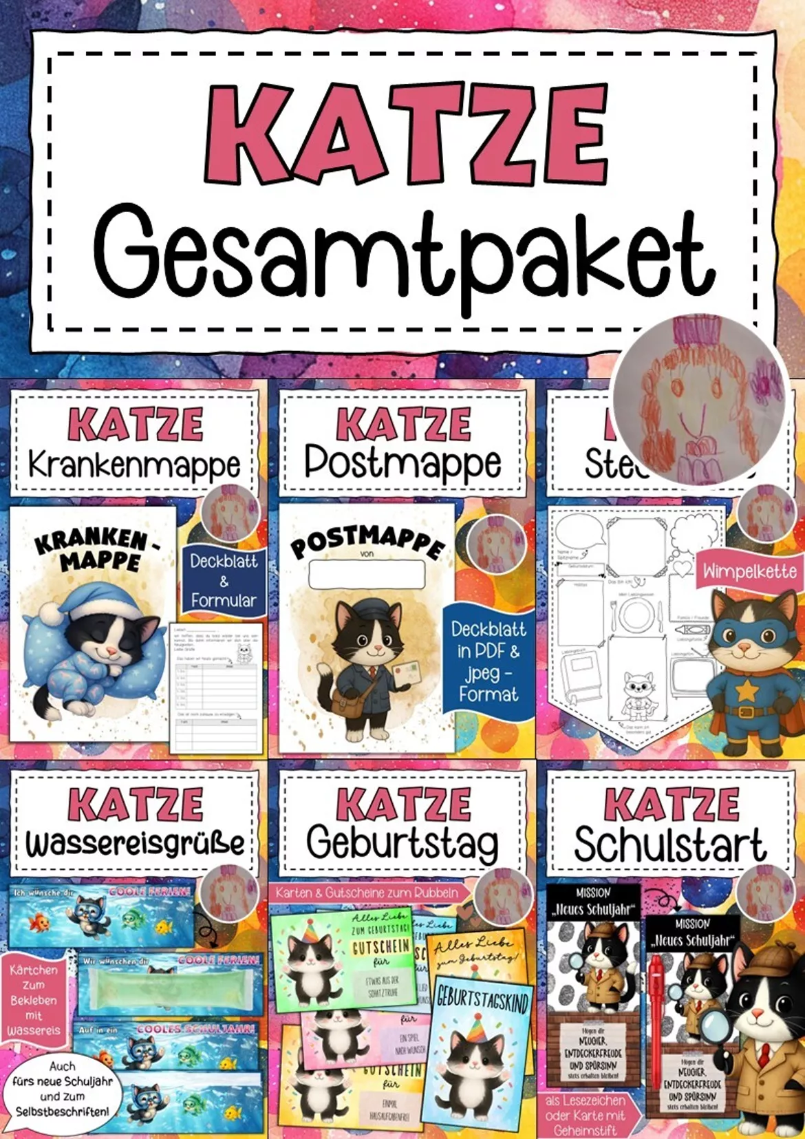 Bild in der Beschreibung des Unterrichtsmaterials Abschiedsgeschenk Katzenklasse Klassentier Katze von Abenteuer Grundschule #1