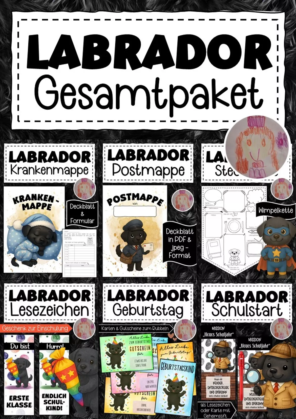 Bild in der Beschreibung des Unterrichtsmaterials Abschiedsgeschenk Labradorklasse Klassentier Labrador von Abenteuer Grundschule #1