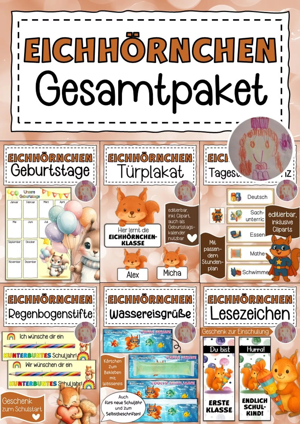 Bild in der Beschreibung des Unterrichtsmaterials Abschiedsgeschenk Eichhörnchenklasse Klassentier Eichhörnchen von Abenteuer Grundschule #1