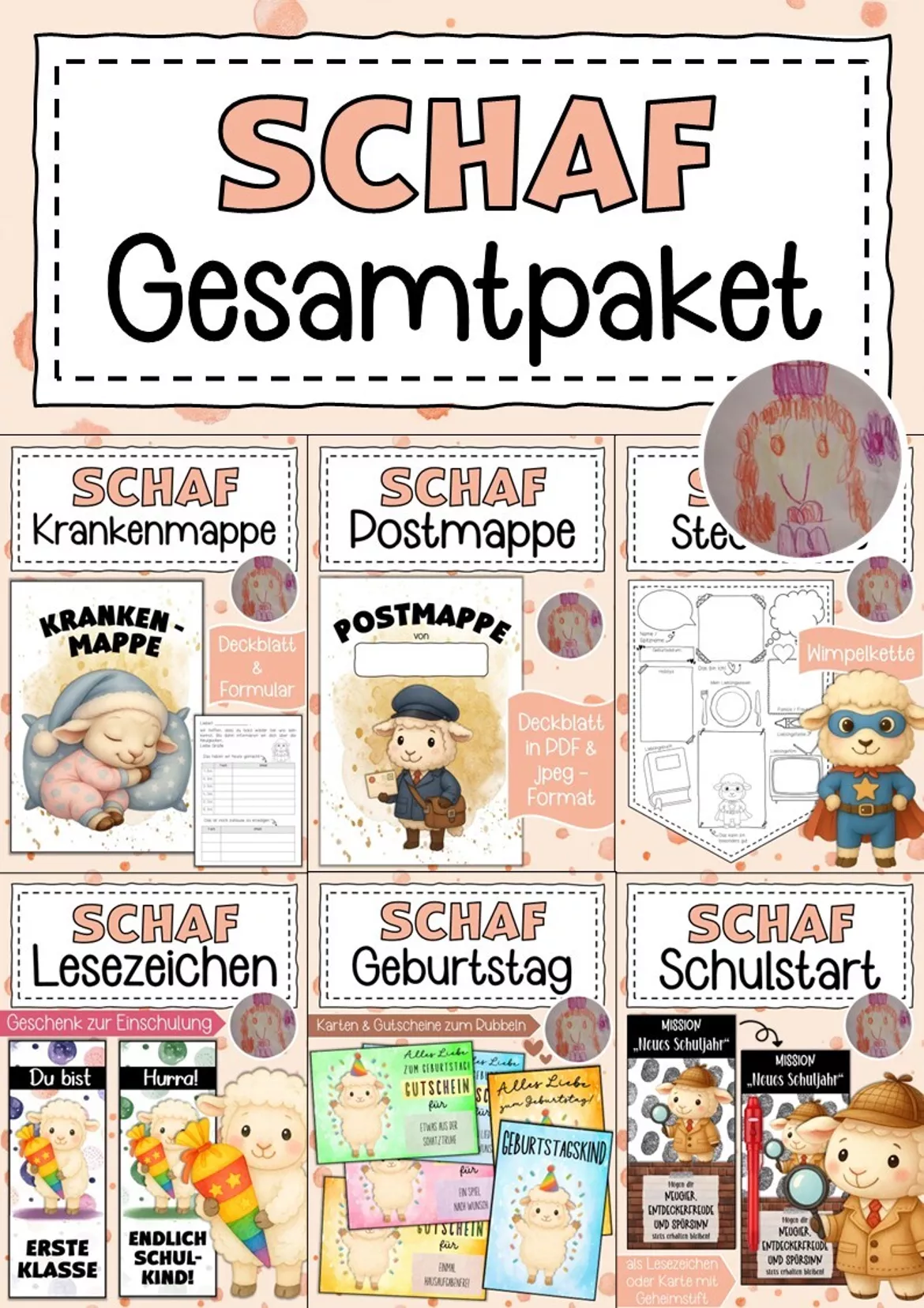 Bild in der Beschreibung des Unterrichtsmaterials Abschiedsgeschenk Schafklasse Klassentier Schaf von Abenteuer Grundschule #1