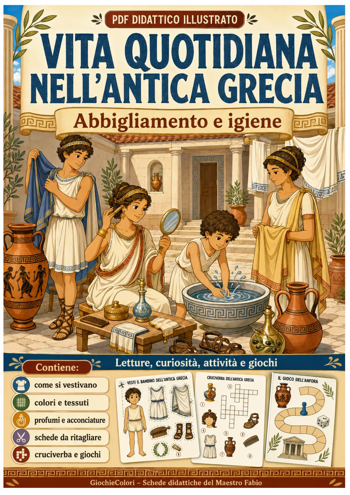 Bild in der Beschreibung des Unterrichtsmaterials Vita quotidiana nell’Antica Grecia: abbigliamento e igiene. von Maestro Fabio Giochiecolori #1