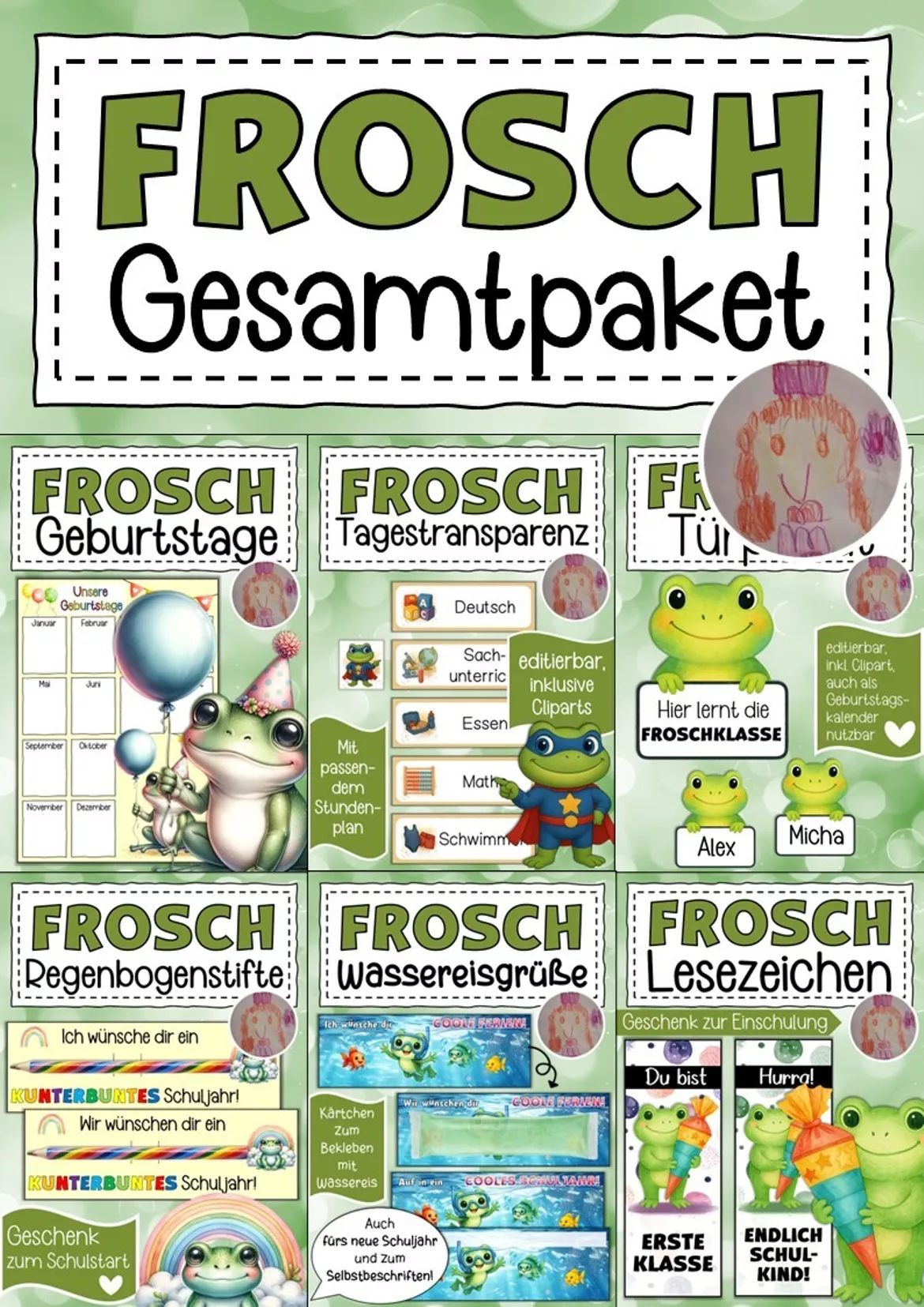 Bild in der Beschreibung des Unterrichtsmaterials Abschiedsgeschenk Froschklasse Klassentier Frosch von Abenteuer Grundschule #1