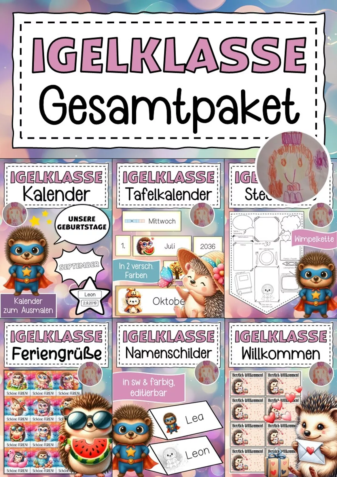 Bild in der Beschreibung des Unterrichtsmaterials Abschiedsgeschenk Igelklasse Klassentier Igel von Abenteuer Grundschule #1
