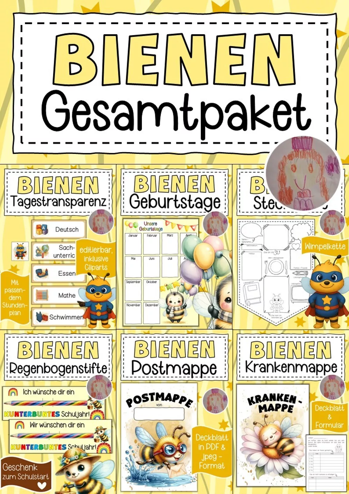 Bild in der Beschreibung des Unterrichtsmaterials Bienenklasse freies Schreiben Klassentier Biene von Abenteuer Grundschule #1