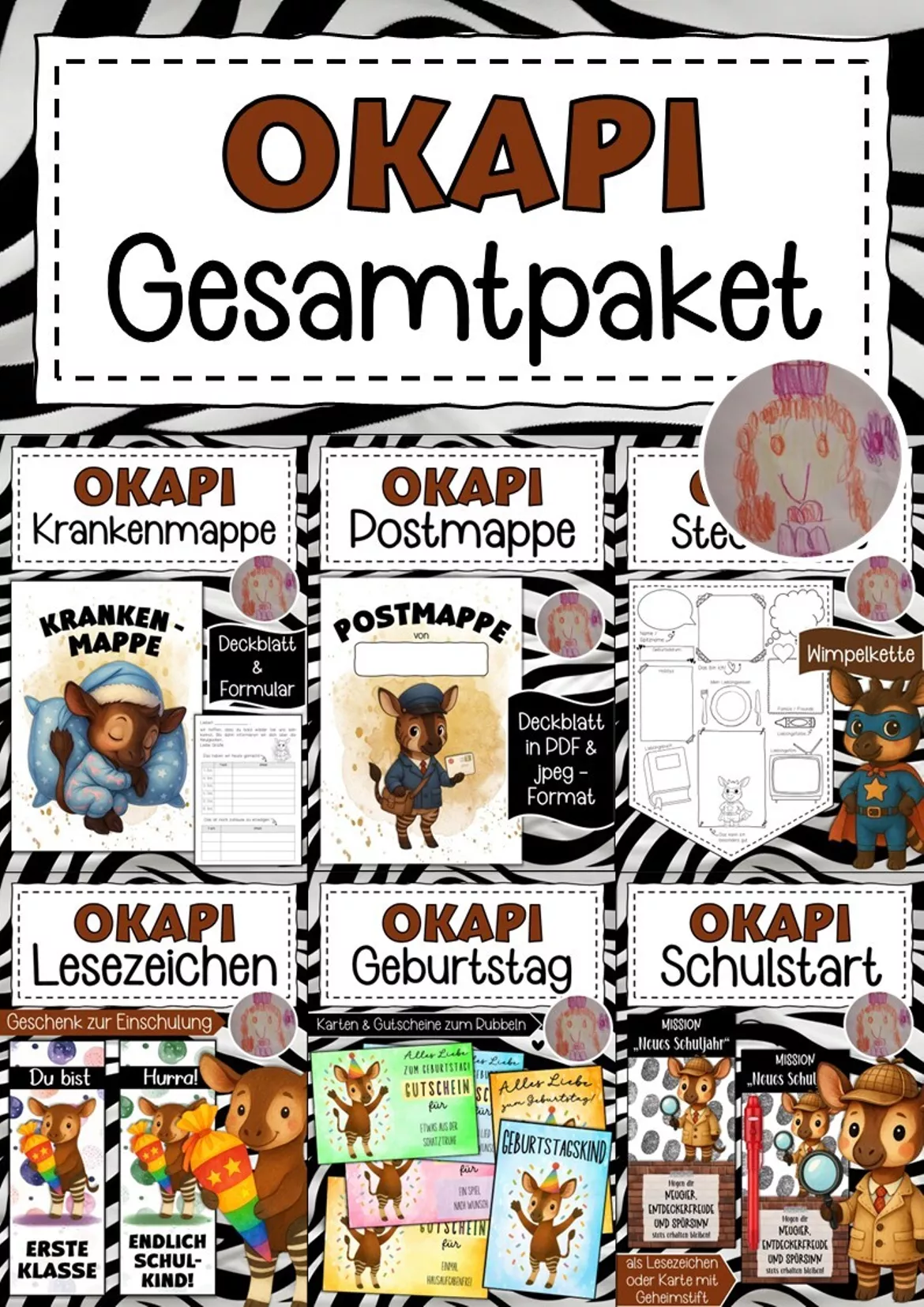 Bild in der Beschreibung des Unterrichtsmaterials Okapiklasse freies Schreiben Klassentier Okapi von Abenteuer Grundschule #1