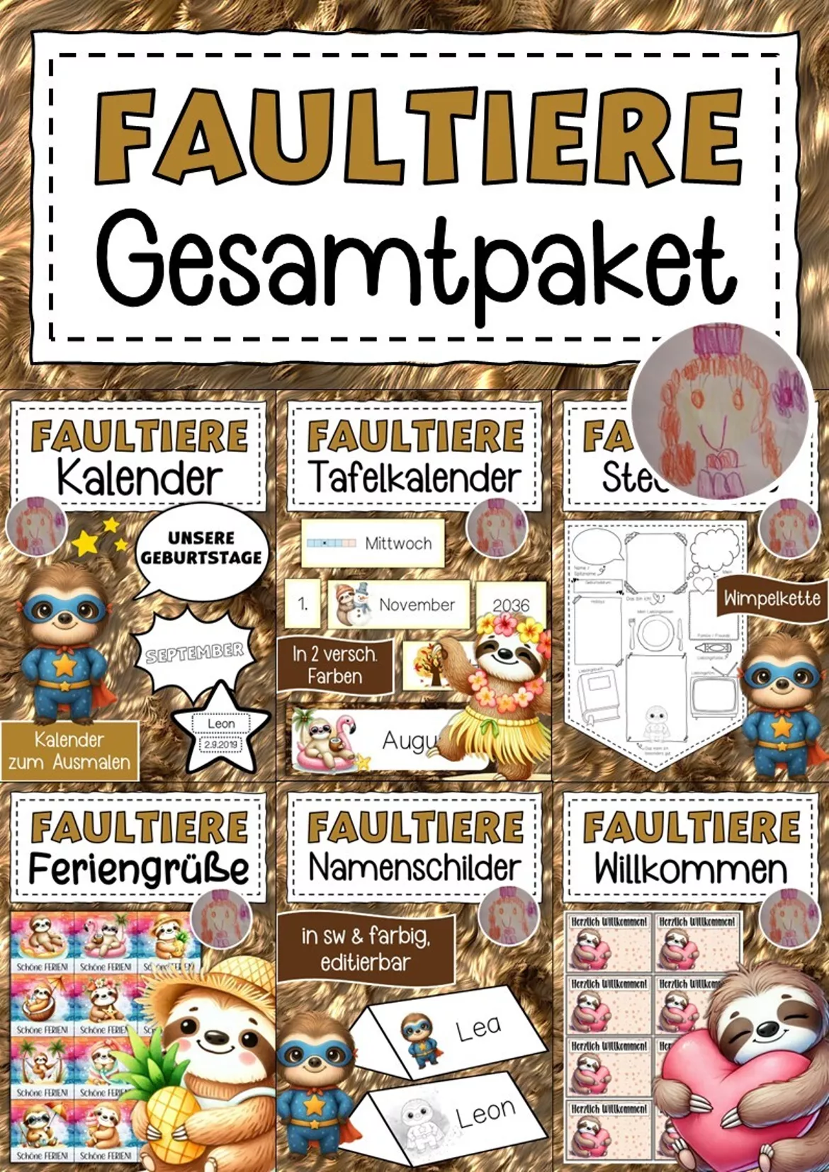 Bild in der Beschreibung des Unterrichtsmaterials Faultierklasse freies Schreiben Klassentier Faultier von Abenteuer Grundschule #1