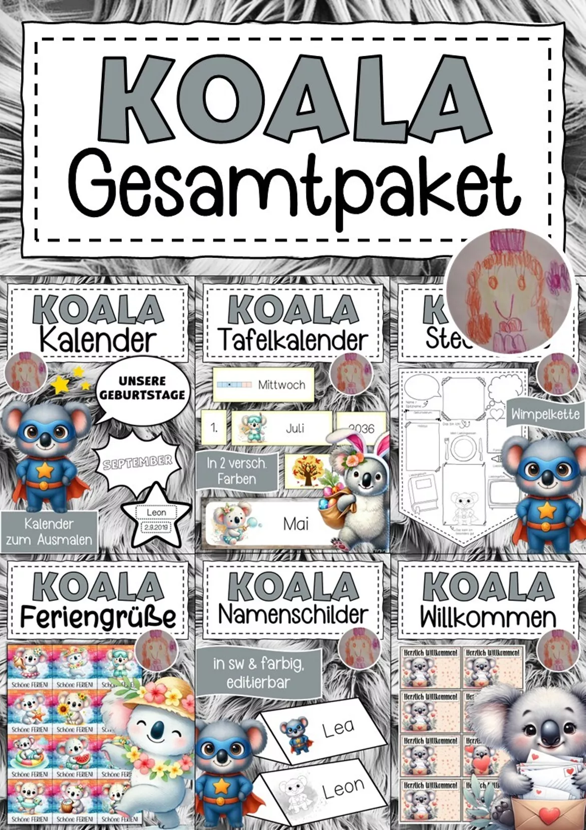 Bild in der Beschreibung des Unterrichtsmaterials Koalaklasse freies Schreiben Klassentier Koala von Abenteuer Grundschule #1