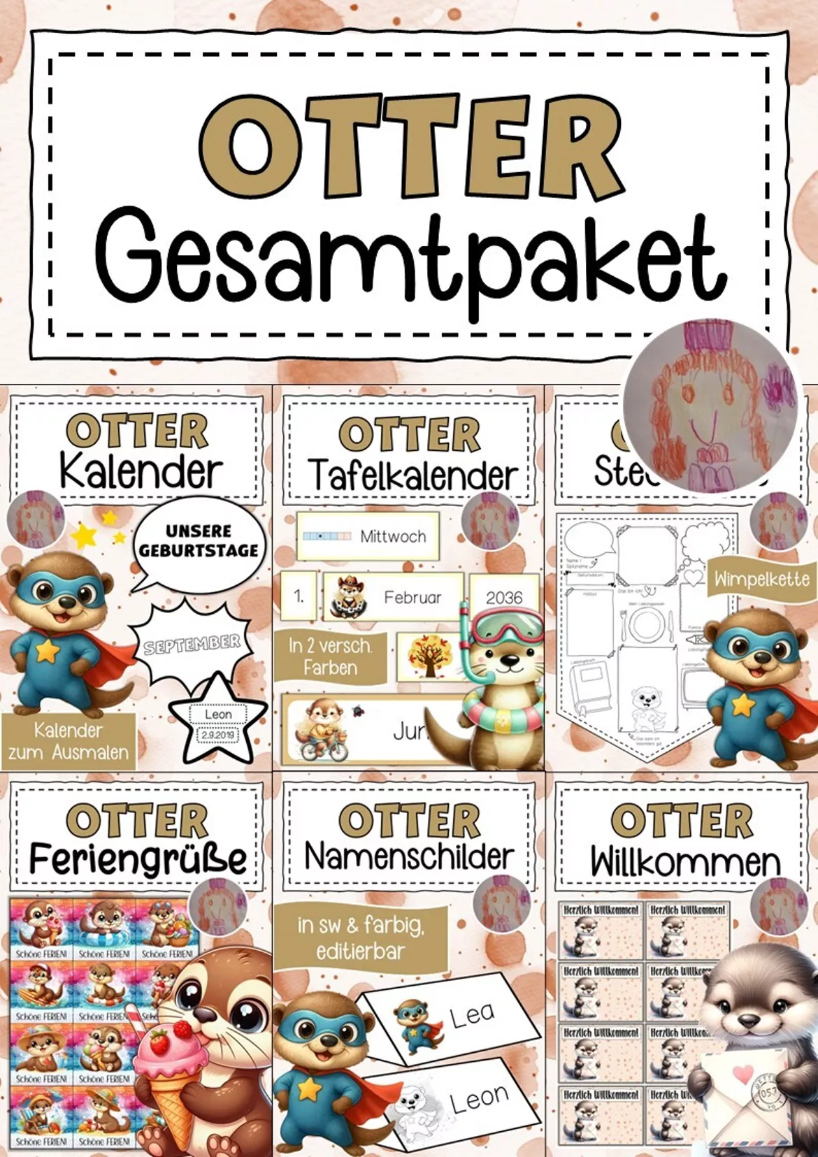 Bild in der Beschreibung des Unterrichtsmaterials Otterklasse freies Schreiben Klassentier Otter von Abenteuer Grundschule #1