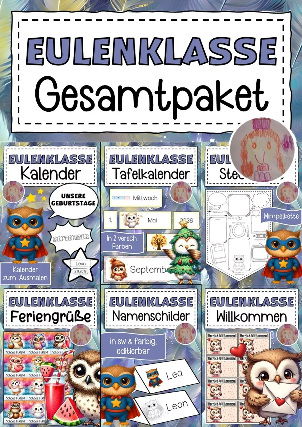 Bild in der Beschreibung des Unterrichtsmaterials Eulenklasse freies Schreiben Klassentier Eule von Abenteuer Grundschule #1