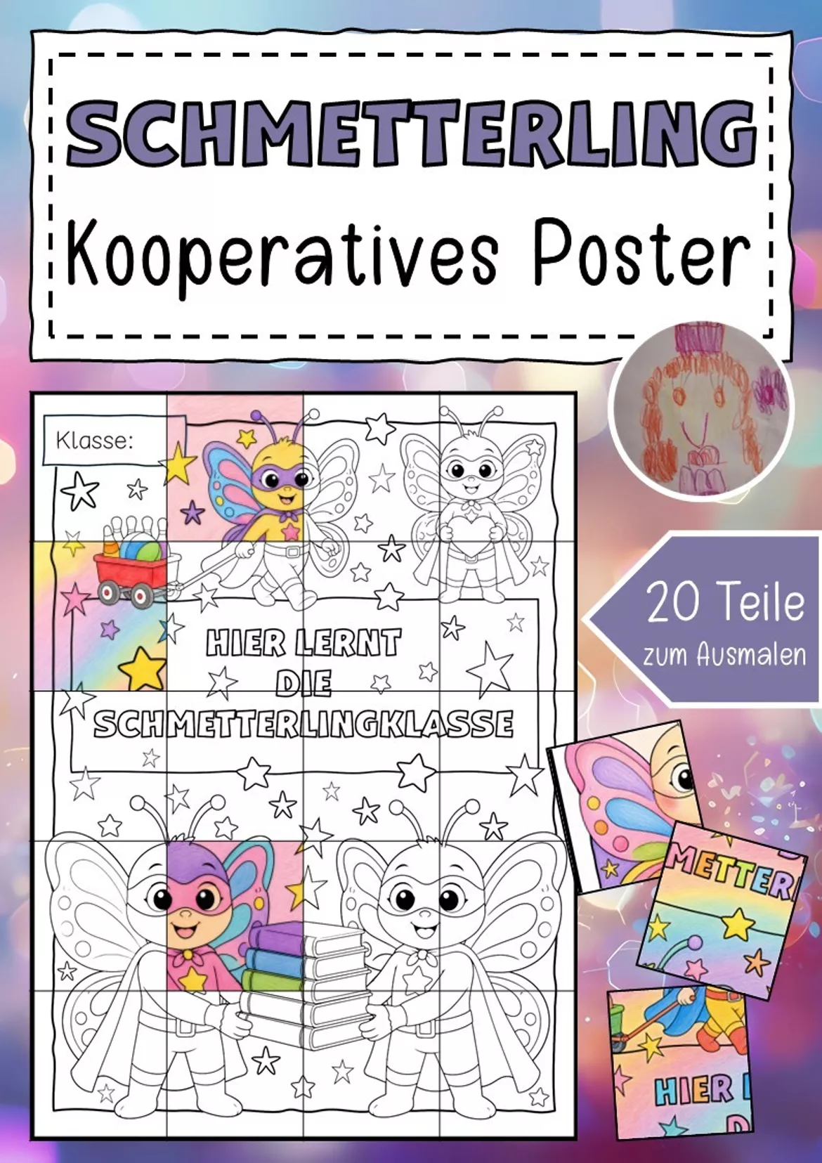 Bild in der Beschreibung des Unterrichtsmaterials Schmetterlingsklasse Motivationskärtchen Klassentier Schmetterling Lineal von Abenteuer Grundschule #1
